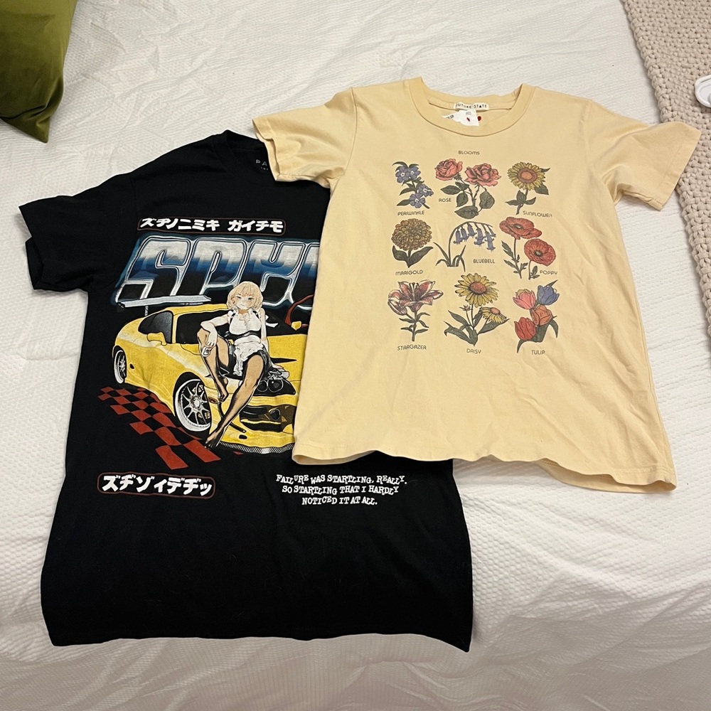 Graphic T-Shirts Bundle Black and Cream
